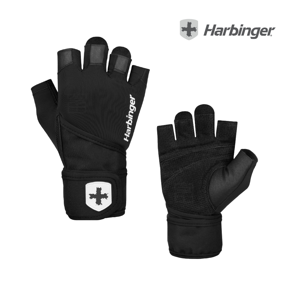 【Harbinger】Pro Wristwrap Gloves 2.0 重訓/健身用專業護腕手套-黑（總代理公司貨）